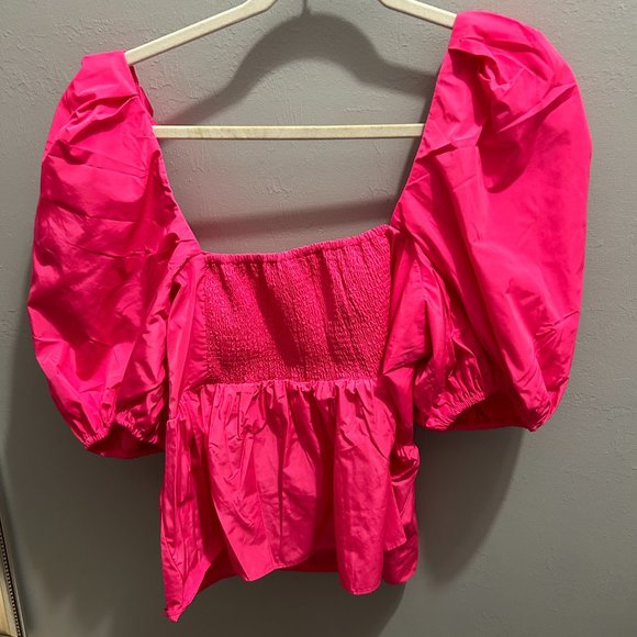 Lilly Pulitzer Pink Puff Sleeve Top - Picture 5 of 5